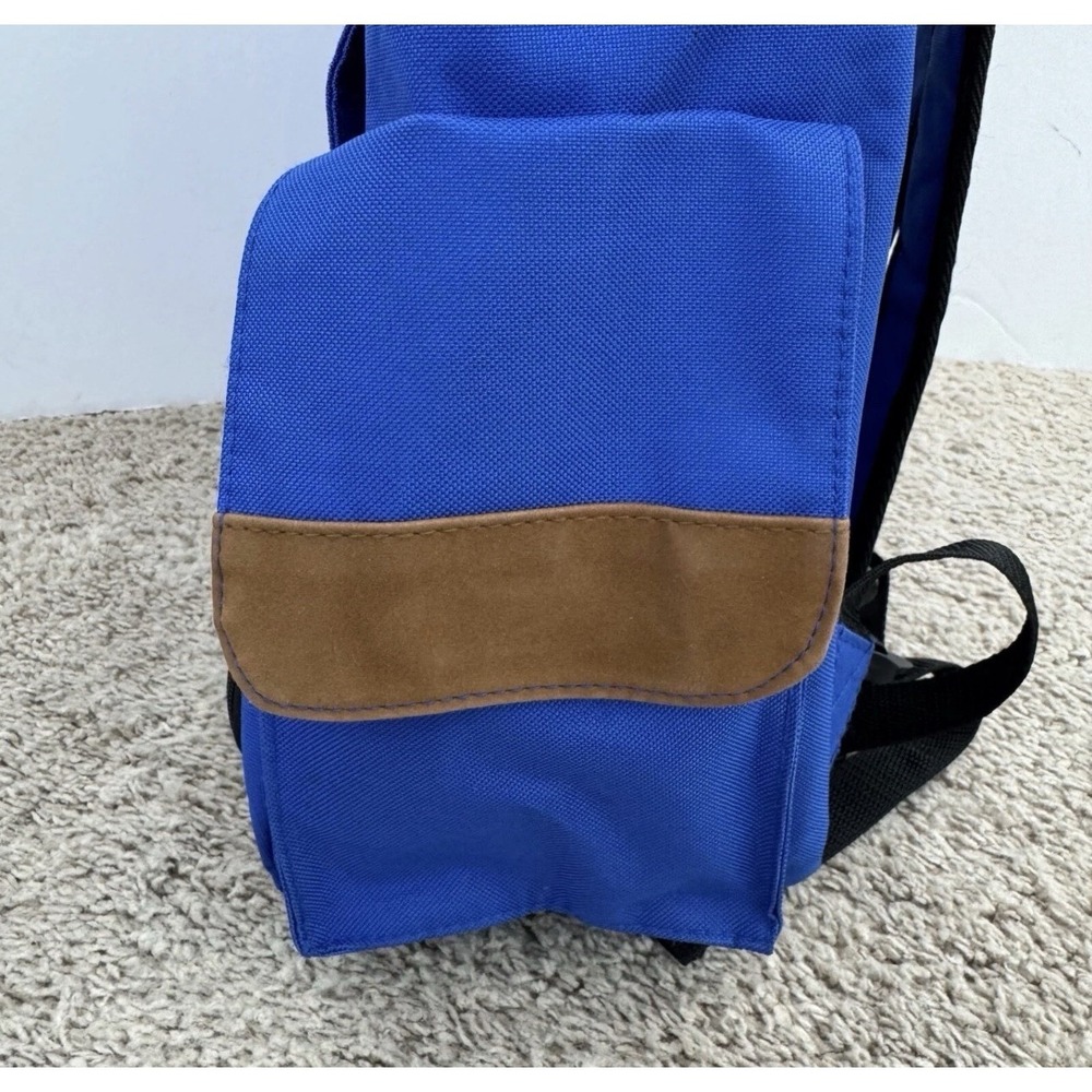 Walt Disney World Backpack WDW 1971 Blue Brown Trim Classic Mickey Mouse Pockets - Picture 3 of 14